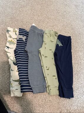 Carter's Boys Dino & Stripe Leggings - Navy, Green, Gray, Cream
